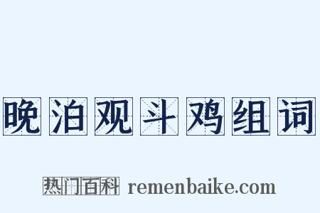 晚泊观斗鸡组词是什么意思的图片